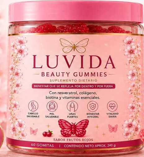 LUVIDA Beauty Gummies - Suplemento dietario sabor frutos rojos